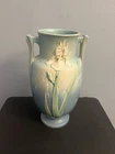 Roseville-Blue Iris 928-12. Pink Bulbous Urn