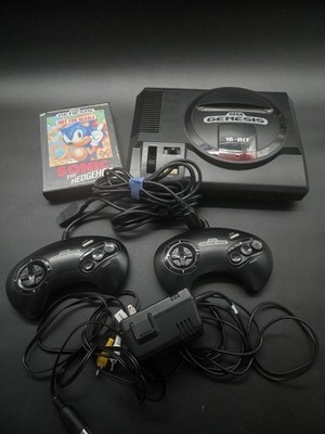 Sega Genesis Model 1 1601 Bundle & Sonic The Hedgehog, Tested & Works