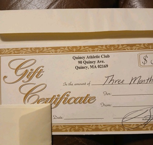 Gift Card Certificate Quincy Athletic Club Gym MA 3 Months NO EXP - Imagen 5 de 6