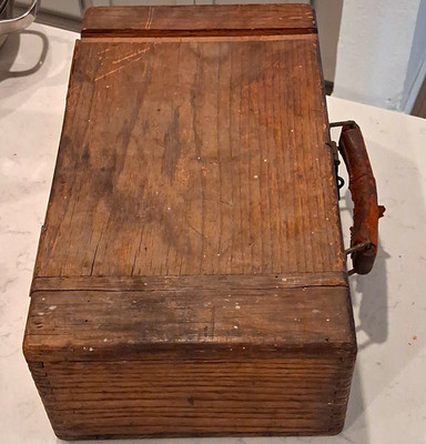 Vintage Wooden Ammo Chest w/ Leather Handle Latch W D Fuurell Westrig Rifle Club