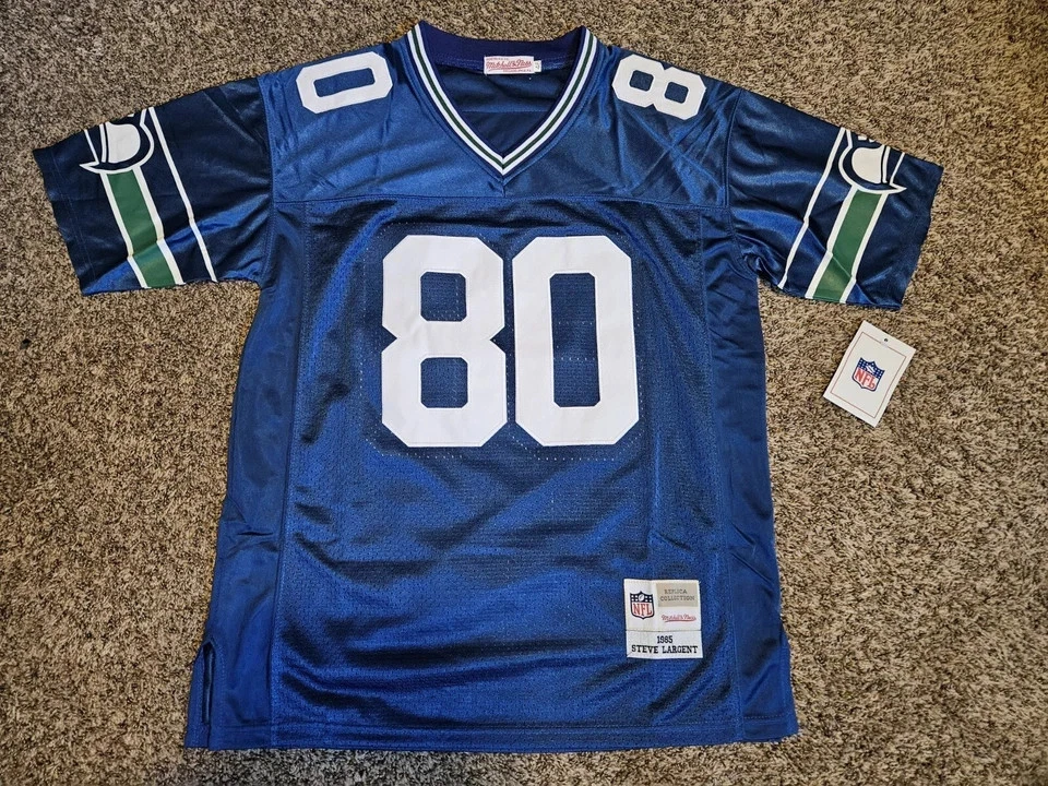 Camiseta deportiva Steve Largent #80 Seattle Seahawks retroceso Foto 3 de 4