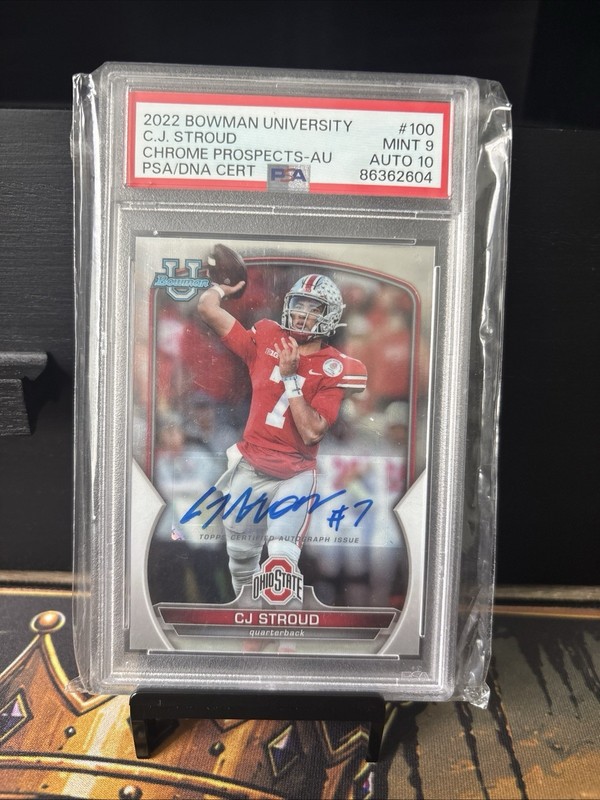 C.J. Stroud PSA 9 Auto 10- 2022 Bowman U Chrome Prospect Autographs