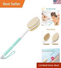 17.1" Long Handle Shower Brush with Soft and Stiff Bristles for All Skin Types