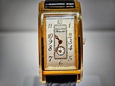 OROLOGIO VINTAGE SVIZZERO RARO TANK PLACCATO ORO DONNA UOMO QUARZO "SOLVIL et TITUS"ETA