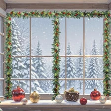 6 FT Christmas Garland with Lights Artificial Red and Green 