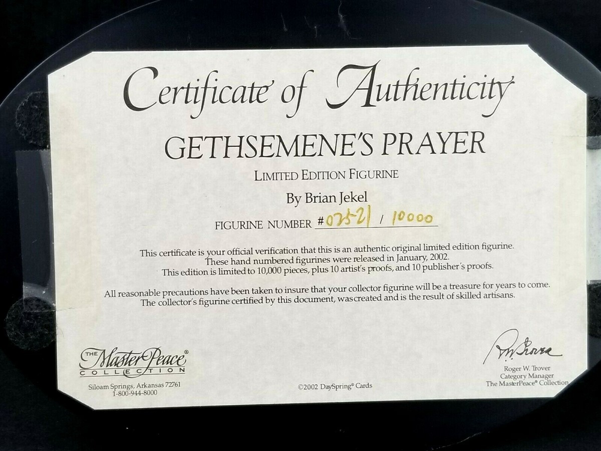 Master Peace Collection Life of Christ GETHSEMANE'S PRAYER Master Peace Collection Life of Christ GETHSEMANE'S PRAYER