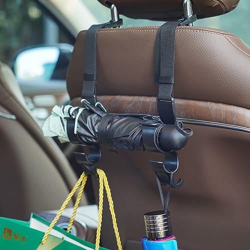 2pcs Car Back Seat Hook Multi-function Rear Seat Headrest Hook Umbrella Hold _ou - Picture 2 of 9