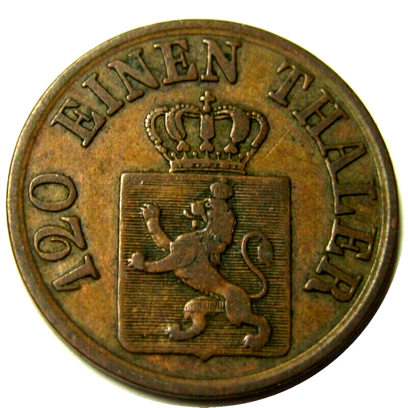 elf Germany Electorate of Hesse-Cassel 3 Heller 1860  Lion