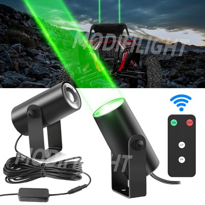 2PCS Sky Tracer Spot Beam Green Laser Whip Light Pods w/Remote ATV UTV Offroad 