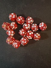 15 glass beads - square cube flower 10mm red - (B1224)