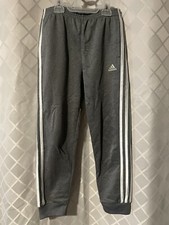 NWOT Adidas Jogger Athletic Sweat Pants size 7 Gray White 3 stripe Pockets