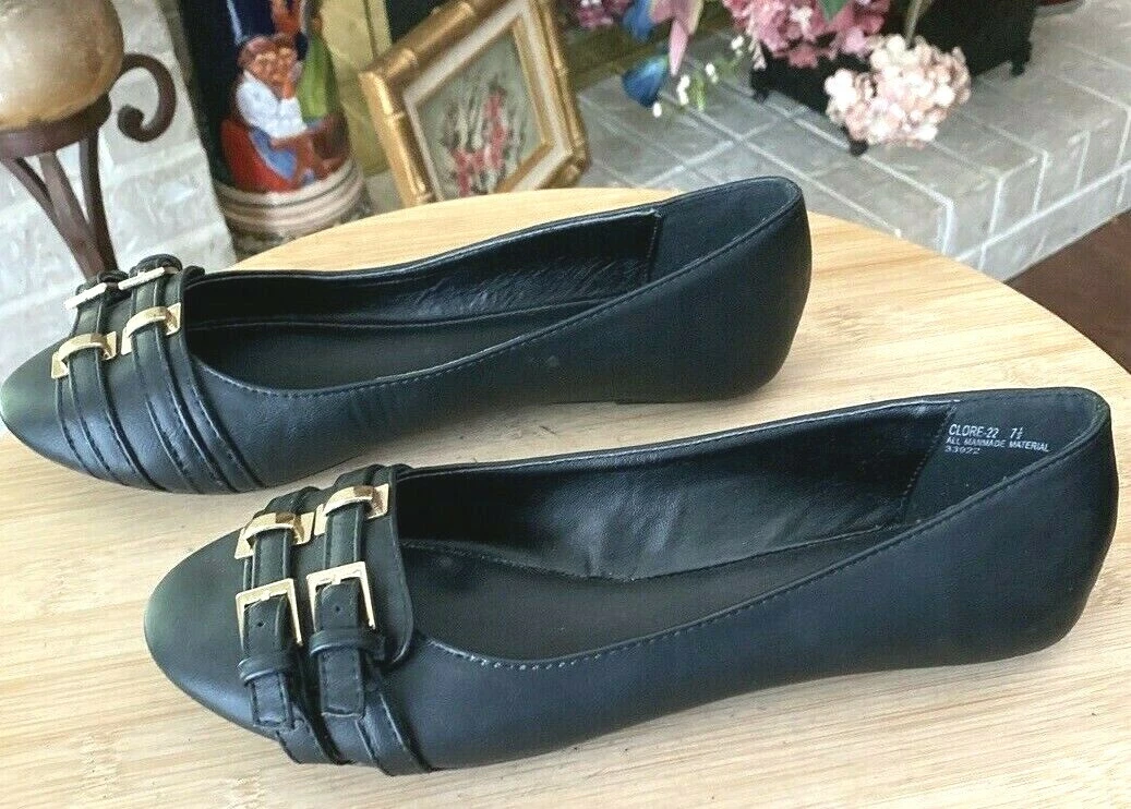 Bamboo Women s Black Flats Slip On Shoes Size 7.5