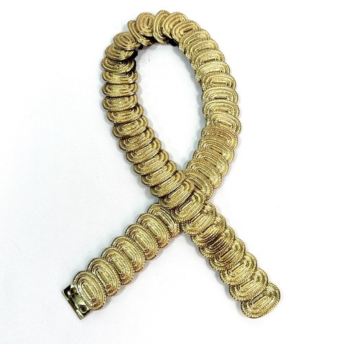 VINTAGE Gold Medallion Belt 26”-32” Concho Gypsy Hammered Moroccan Stretch 90s