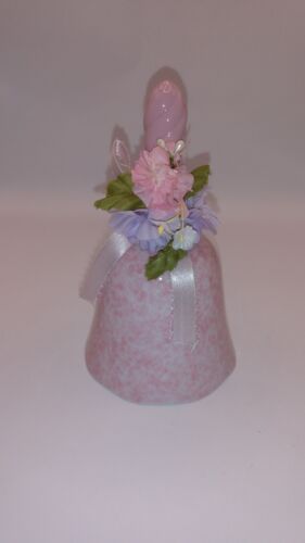 Avon Pink Floral Spring Easter Bell 1991 Porcelain Collectable Silk Flowers - Picture 1 of 8