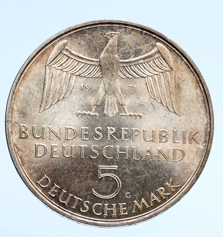 1971 G GERMANY 1871 Reichstag Building in Berlin Proof Silver 5 Mark Coin i94525 - Image 2 of 3