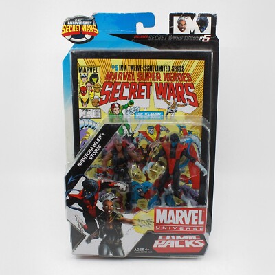 MARVEL UNIVERSE Secret Wars STORM & NIGHTCRAWLER 1:18 Action Figure Comic Pack