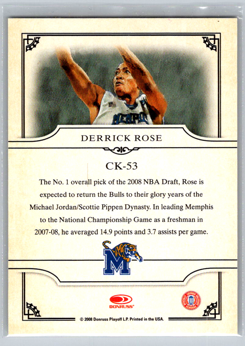 2008 Donruss Threads Court Kings #CK-53 Derrick Rose Rookie RC
