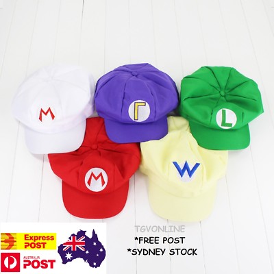 Super Mario Bros Cosplay Luigi Costume Adult Party Hat Cap Child