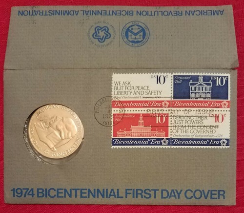 First Day of Issue- 1974 Bicentennial Era, Philadelphia, PA,10 Cent, JUL 4, 1974 - Picture 3 of 9