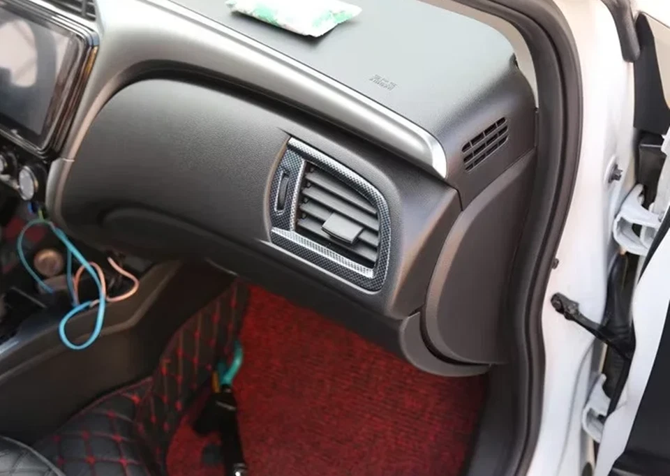 14PCS Black Carbon Fiber Car Interior Kit Cover Trim For Honda City 2015-2019 - Image 4 of 4