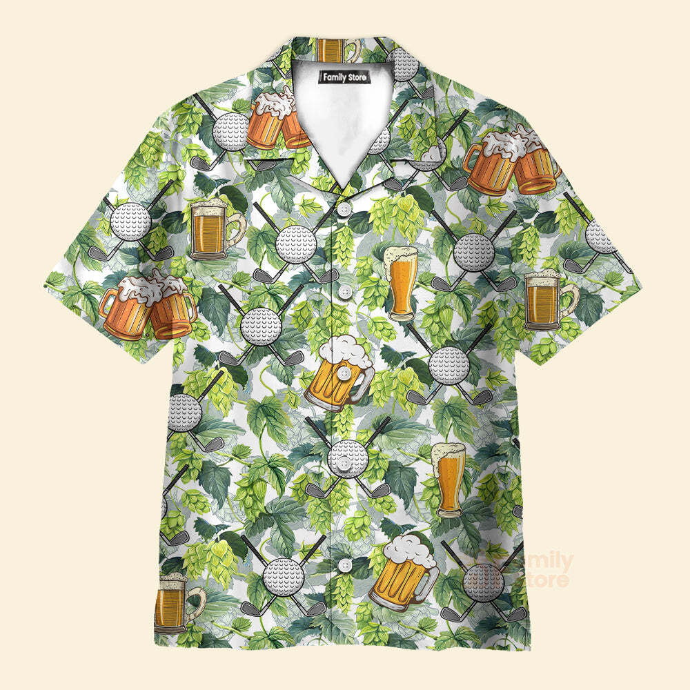 Oktoberfest Golf And Beer Aloha   Hawaiian Shirts