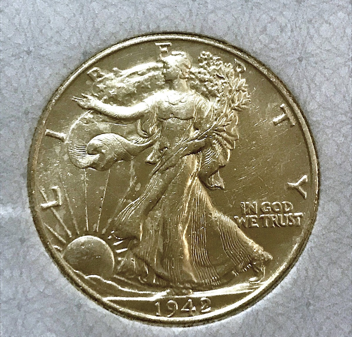 1942 Walking Liberty Half Dollar -No Mint Mark-Great Condition-90