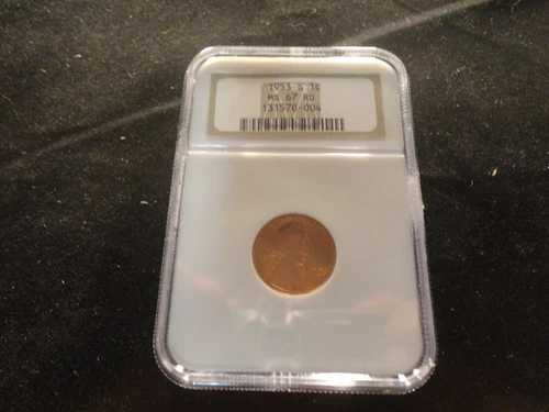 1953-S  LINCOLN WHEAT CENT 1C NGC MS-67 RD- CRISP- RED- RARE- HOT DEAL-SALE