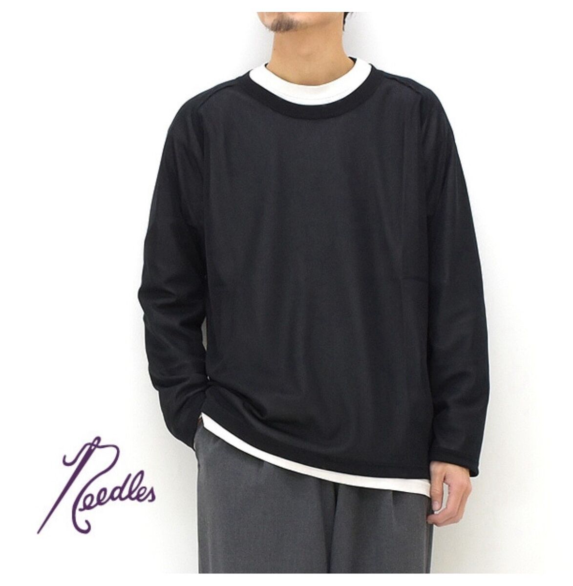 NWT 🌺 Needles Poly Mesh T-shirt Long Sleeve Black Size M NWT 🌺 Needles Poly Mesh T-shirt Long Sleeve Black Size M