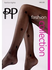 Pretty Polly Christmas Star Tights Black  One Size