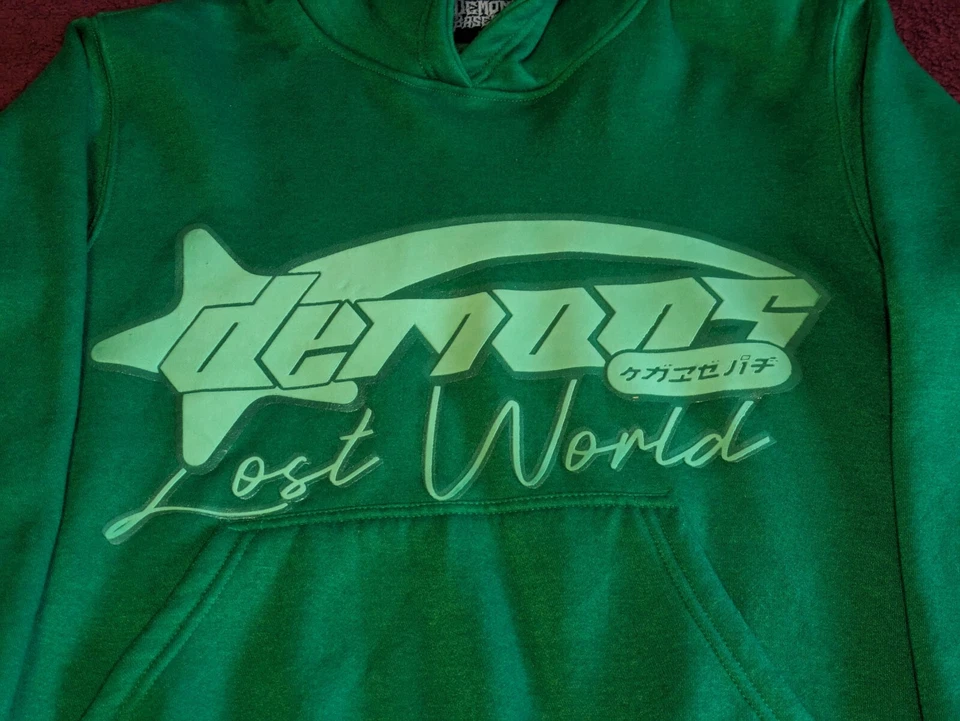 Зеленая толстовка с капюшоном Demons Basement Lost World S аниме Demons - Изображение 2 из 4