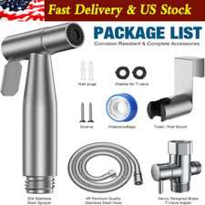 Toilet Shattaf Adapter Hose Bidet Spray Stainless Steel Handheld Shower Head USA