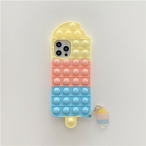 New Ice Cream Lolly Design Fidget Push Pop Bubble Phone Case For IPhones 6-13 - Picture 15 of 15