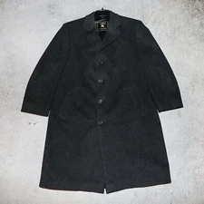 Hart Schaffner & Marx Long Coat Mens Wool Dress Coat Business Black Coat 50R