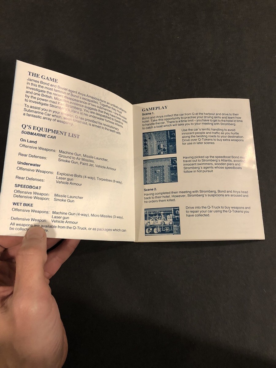 james bond 007 spy who loved me zx spectrum manual only