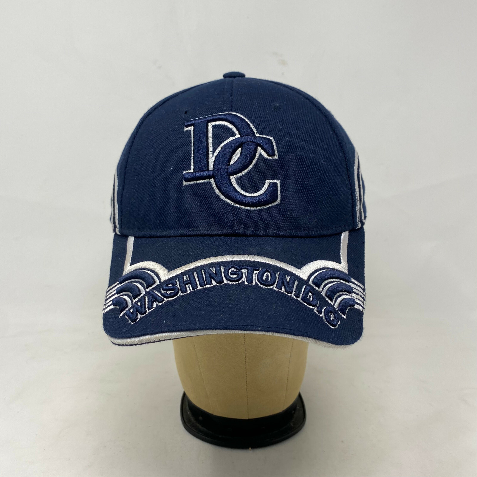 Washington DC Mens Hat Navy Blue White USA Capital Raised Embroidered