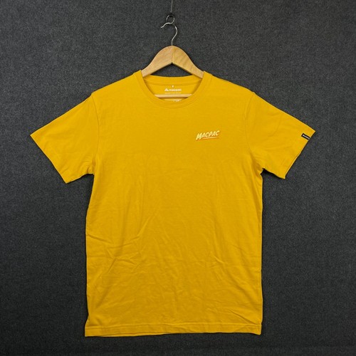 Macpac Mens T-Shirt Yellow Graphic Print Short Sleeve Organic Cotton Crew Neck - Picture 13 of 48