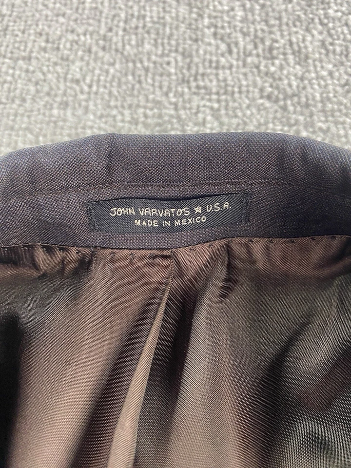 Chaqueta de Traje John Varvatos EE. UU. 46 R Lana Taupe Sullivan Diseñador Premium a Medida Foto 3 de 4