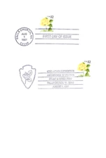 Signed USPS FDC Ceremony Program 3054 C2 Yellow Rose Coil 2 Cancel Americover 97