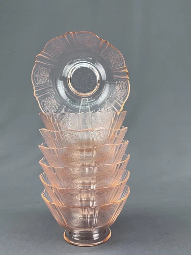 7 MacBeth-Evans AMERICAN SWEETHEART Pink Depression Glass 2.25" Sherbet Bowls