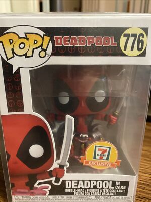 Funko Pop! Marvel Deadpool In Birthday Cake – 7/11 Exclusive Metallik Edition – #776