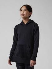 NEW ATHLETA GIRL Cheer You On Oversized Hoodie L 12 Black NWT
