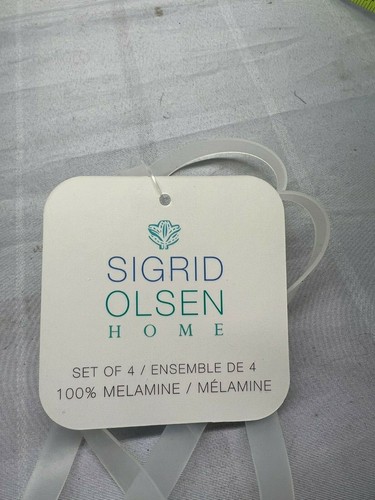 4 Pcs Set Melamine Blue Dinner Plate Seahorse Turtle New Sigrid Olsen NWT 11" - 第 4/4 張圖片