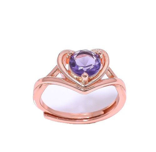 Bague Or Blanc 18 Carats Avec Améthyste Et Diamant 0.12 Carat - Taille 53 - Magnifique
