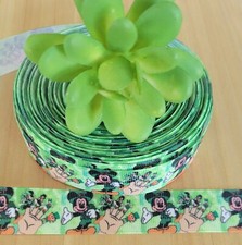 7/8 Inch 1 YD Mickie Mouse Grosgrain Ribbon St. Patrick's Day Hair Bow Lanyard