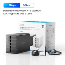 ORICO 5 Bay External Hard Drive Enclosure USB 3.0 for 3.5'' HDD 150W DAS