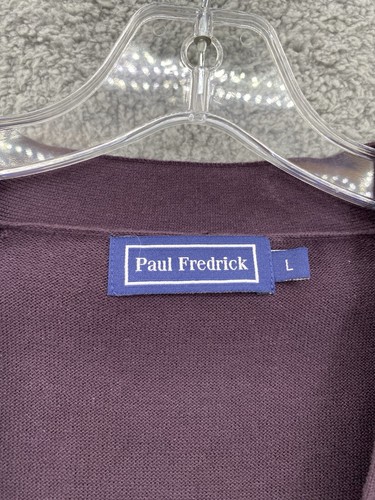 Suéter Paul Fredrick Para Hombres Grande Púrpura Tostado Algodón Cárdigan Abuelo Botón - Imagen 3 de 10