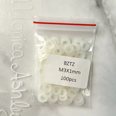 #ad #ad 100 PCS M3 Nylon White Plastic Round Flat Spacers 1mm Length Washers M3x1mm New $8.95