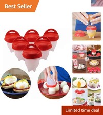 Red Silicone Egg Cookers - 6PCS Shell-Free Ha...