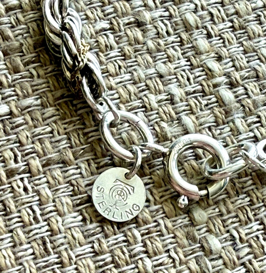 💫Tiffany & Co Sterling Silver & 14K Gold Rope Chain Bracelet 7.9 in💫 - Image 4 of 4