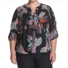 Studio Works floral tropical print 3/4 sleeve...